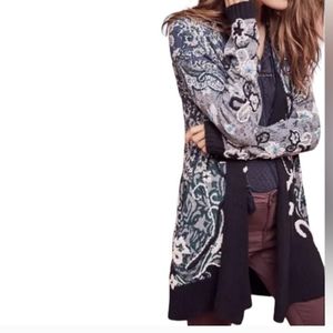Anthropologie HWR MONOGRAM Emma Hand-Stitched Embroidered Cardigan Sweater S